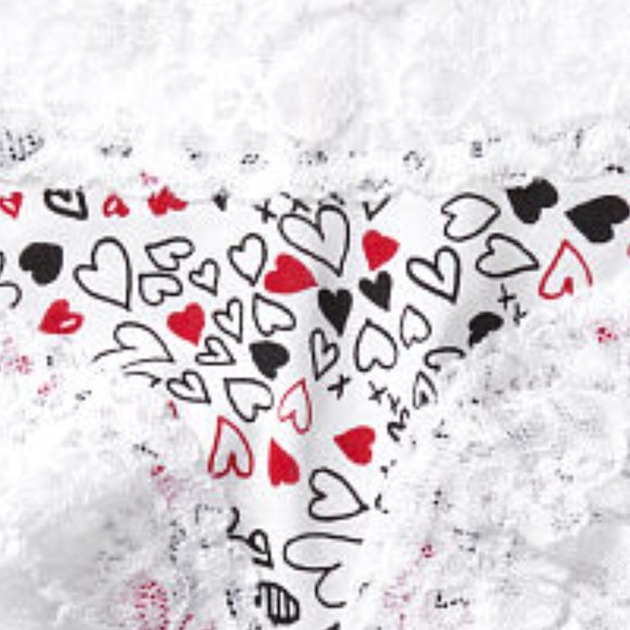 Victoria's Secret Other - Hearts 💗 S Cheeky VS NWT White w/ Hearts Victoria's Secret Valentine’s Day NEW